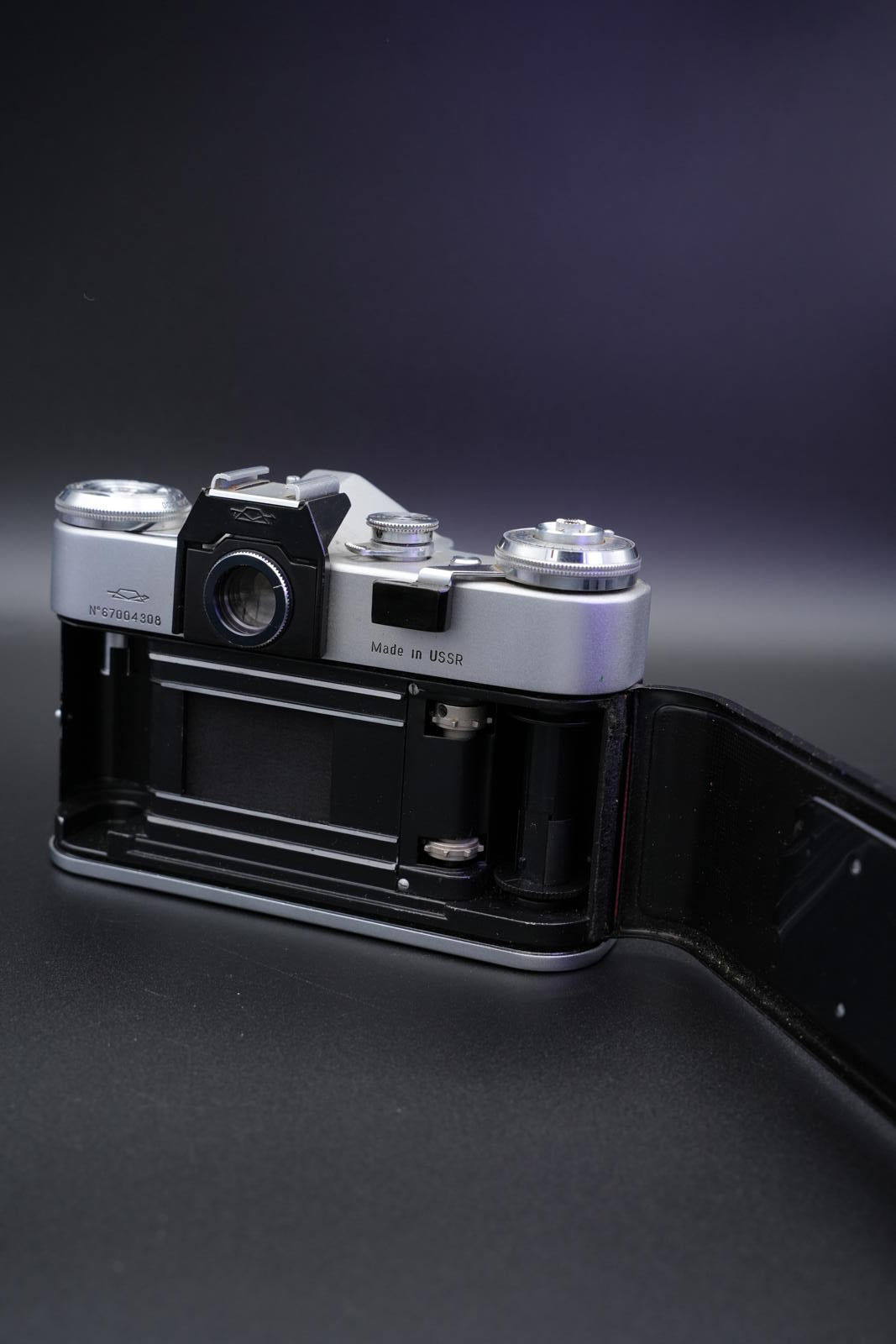 Zenit-E 35mm Vintage 60's Film Camera Faux Burgundy Leather + Zeiss 50mm Working