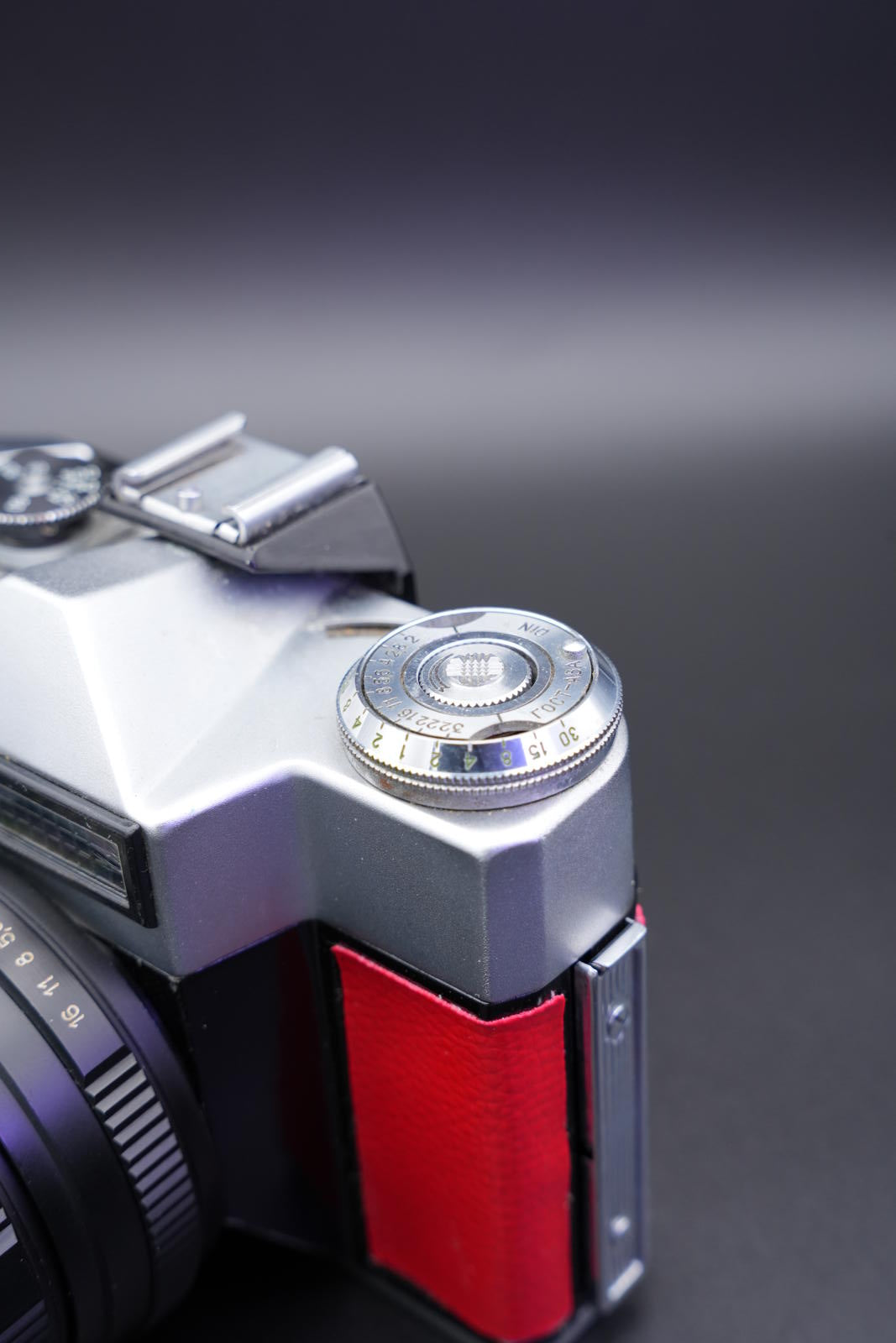 Zenit-E 35mm Vintage 1960's Film Camera With Custom Red Leather + Helios-44M-4