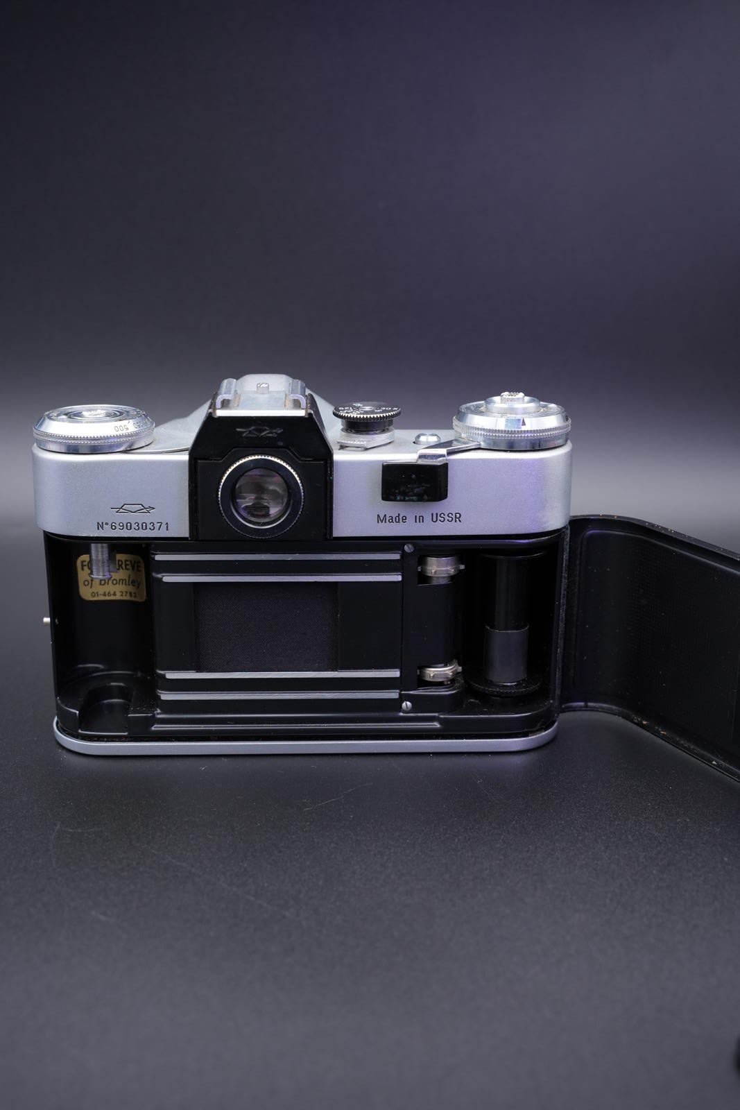 Zenit-E 35mm Vintage 1960's Film Camera With Custom Red Leather + Helios-44M-4