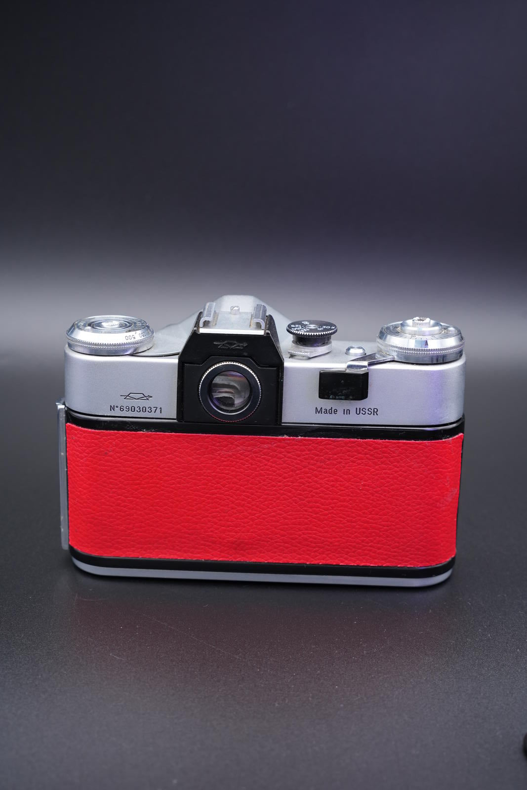 Zenit-E 35mm Vintage 1960's Film Camera With Custom Red Leather + Helios-44M-4